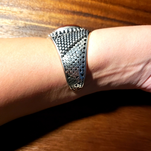 Vintage Sterling Silver Carnelian Bracelet - Picture 4 of 15